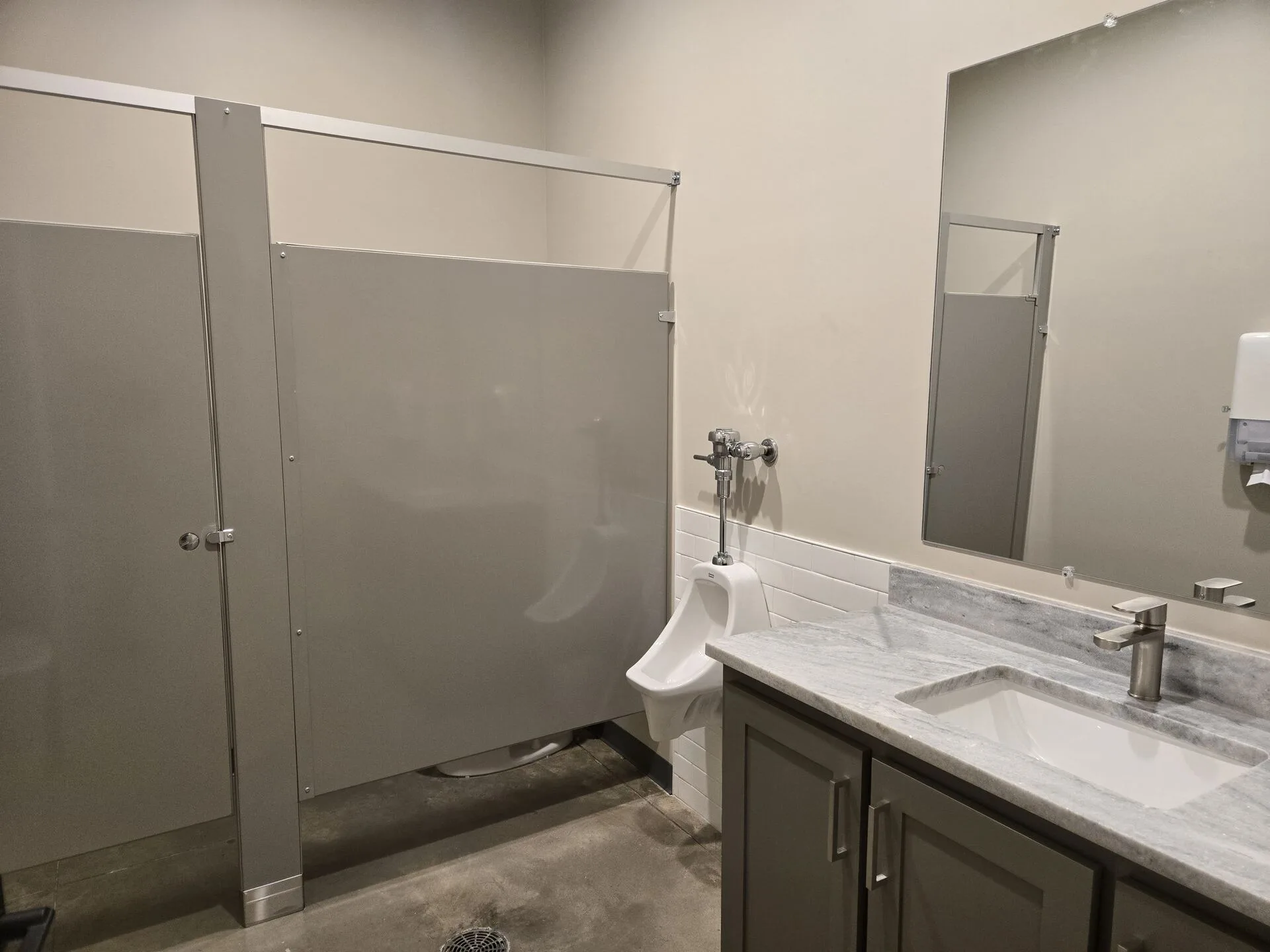 Finished commercial interior — final walkthrough